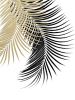 Palm Leaves Gold Black Vibes 1 ταπετσαρία
