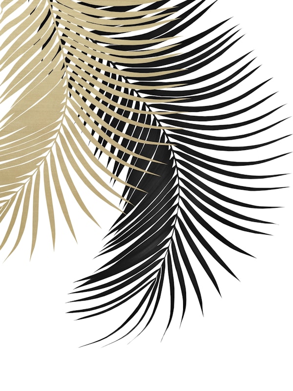 Palm Leaves Gold Black Vibes 1