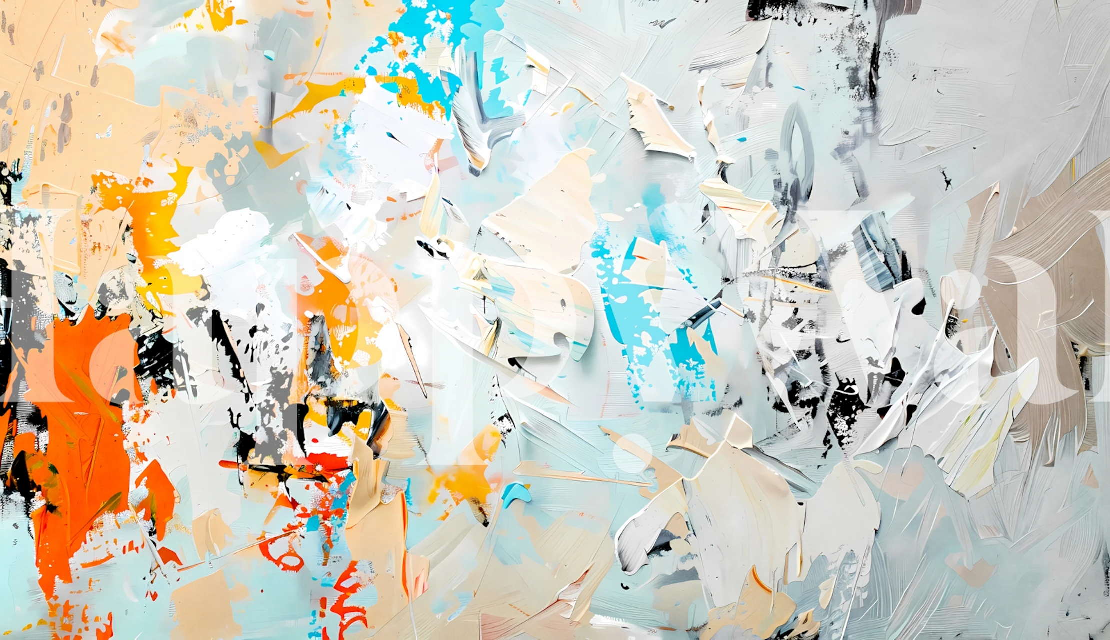 Brushstrokes 15 wallpaper in modern room