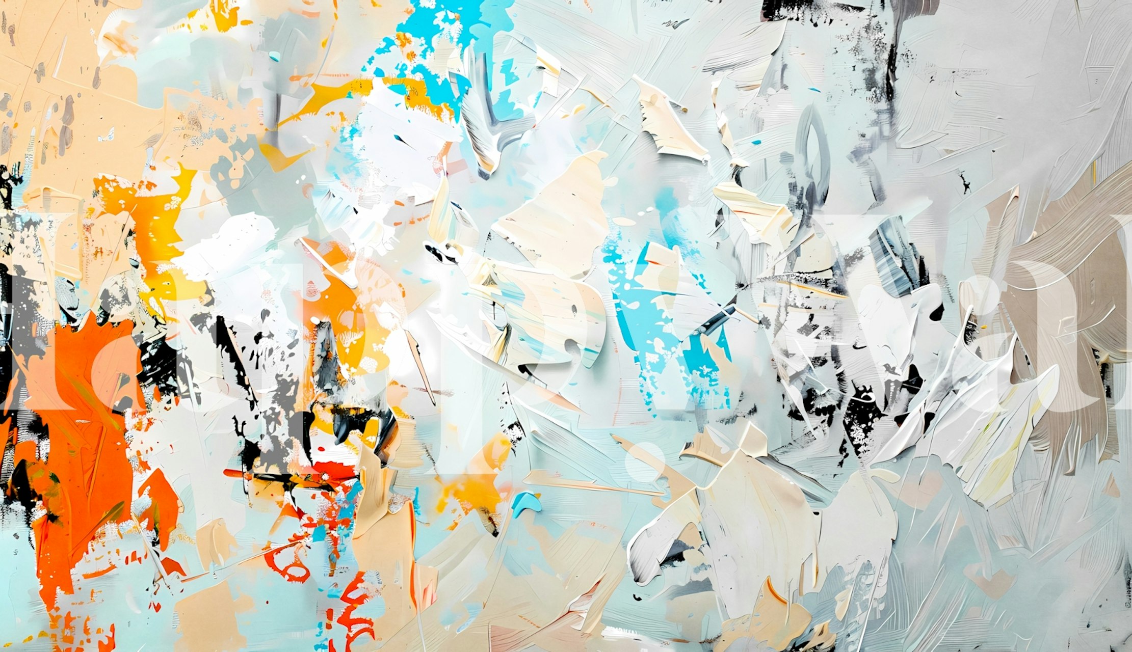 Brushstrokes 15 wallpaper in modern room