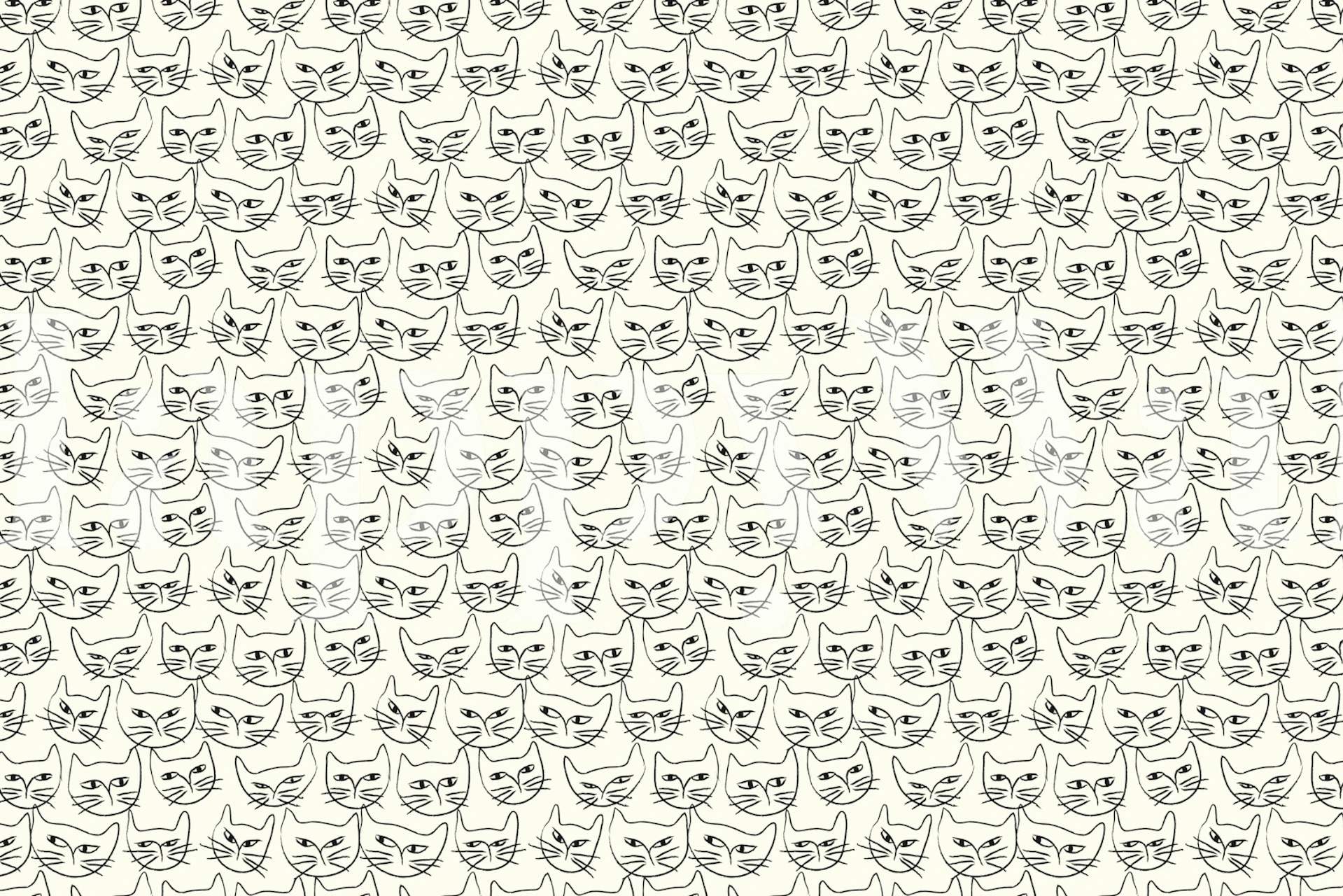 Kissat luonnosteleva tapettia huoneen asetelmaan