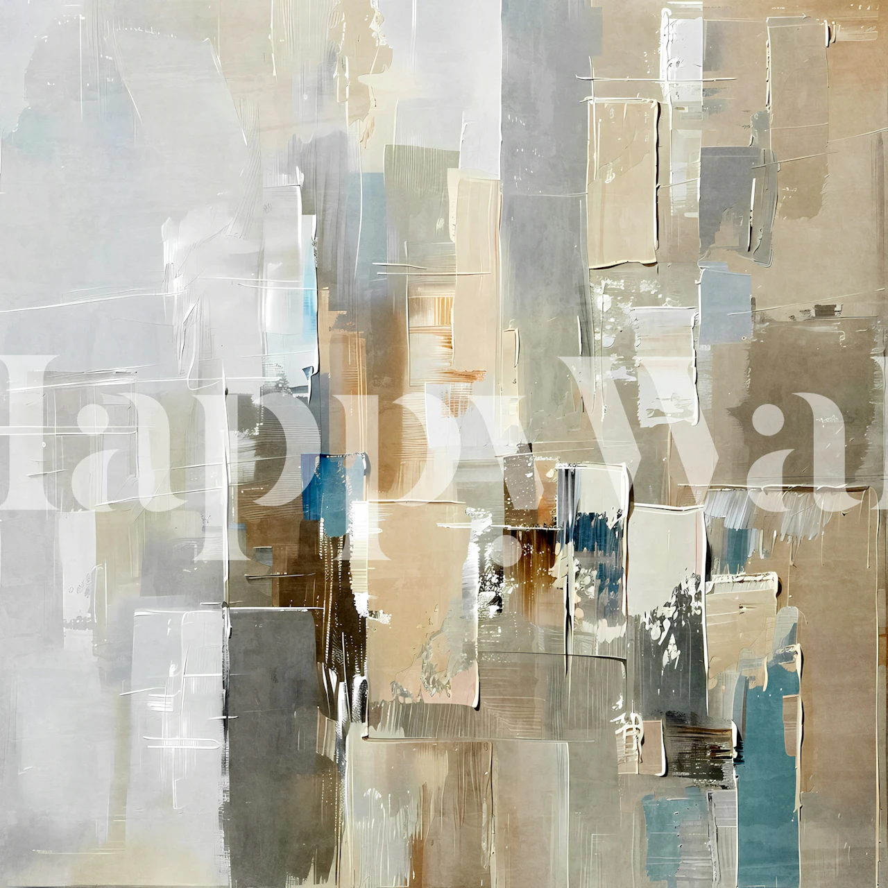 Cityscape wallpaper displayed in a modern room