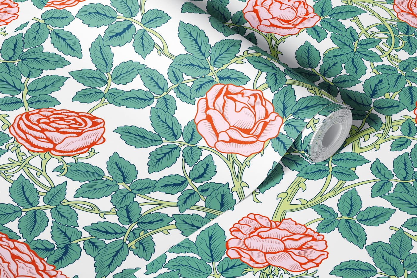 Victorian Rambling Rose patern 11 wallpaper roll