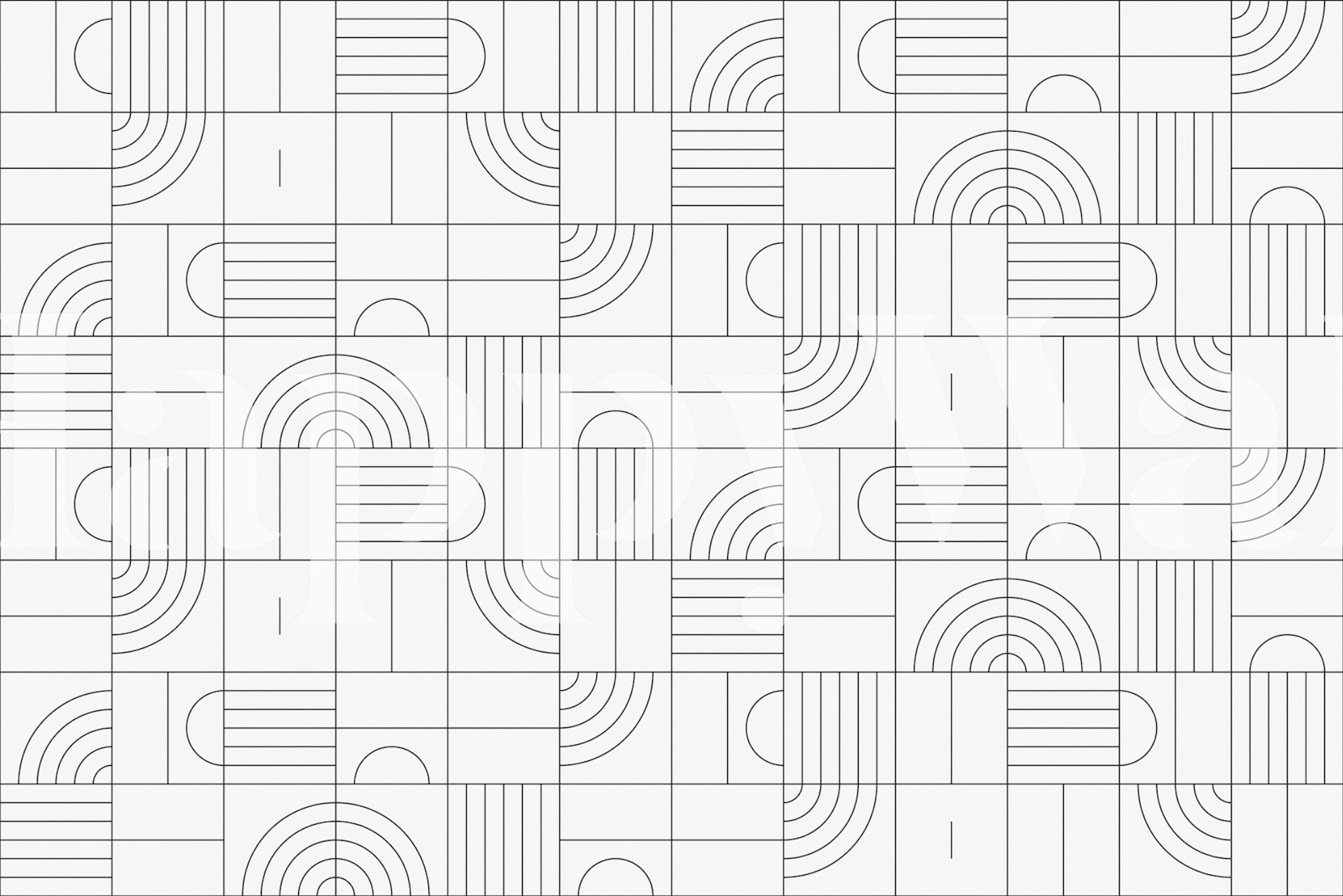 Geometric wallpaper pattern in a stylish room