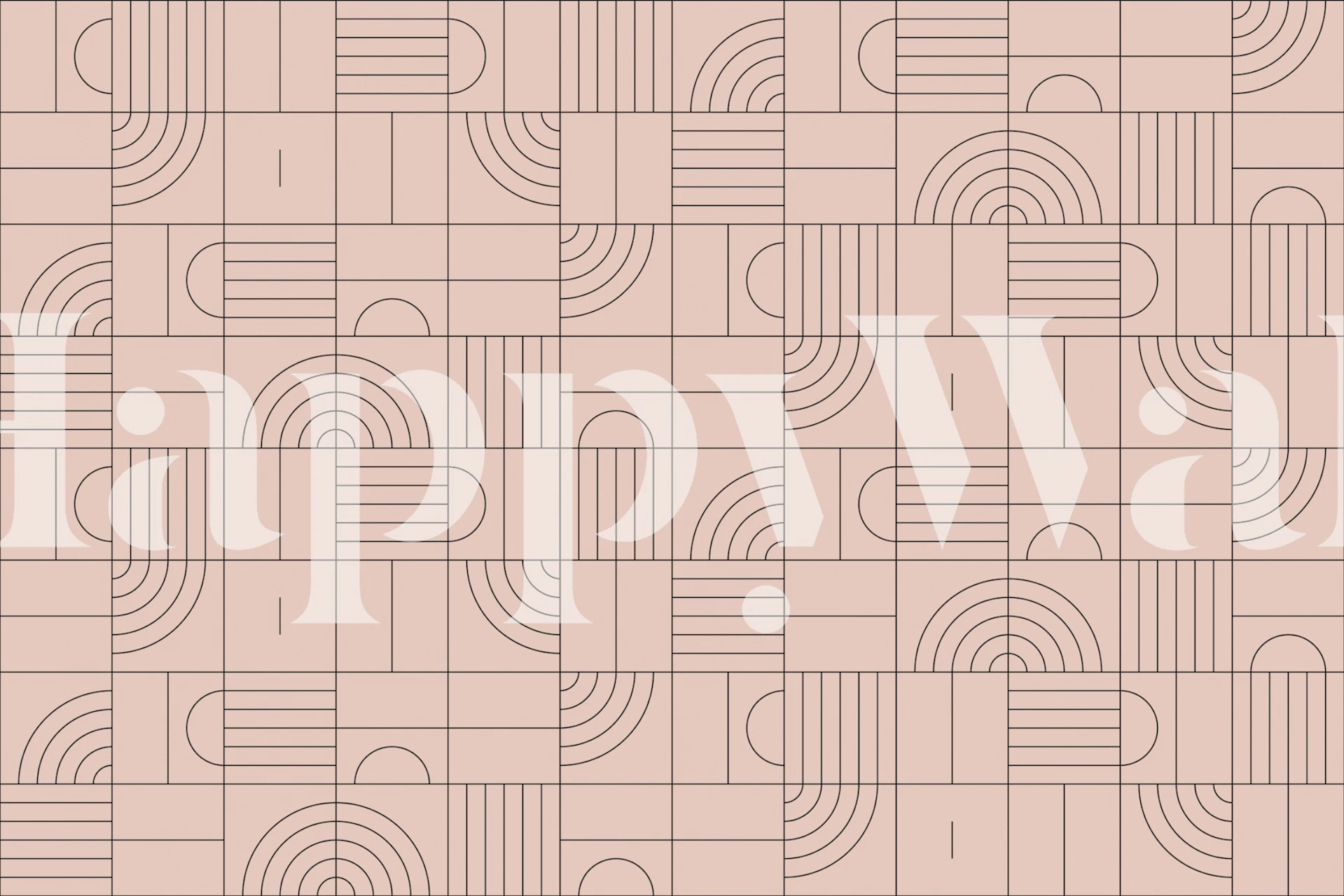 Subtile geometriske mønstre vægmaleri i varme toner