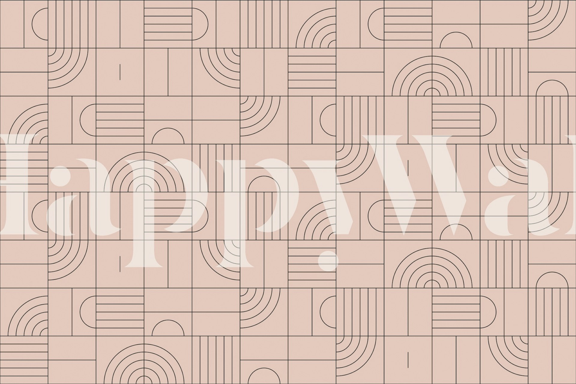 Geometric patterns in peach and cream colors wallpaper