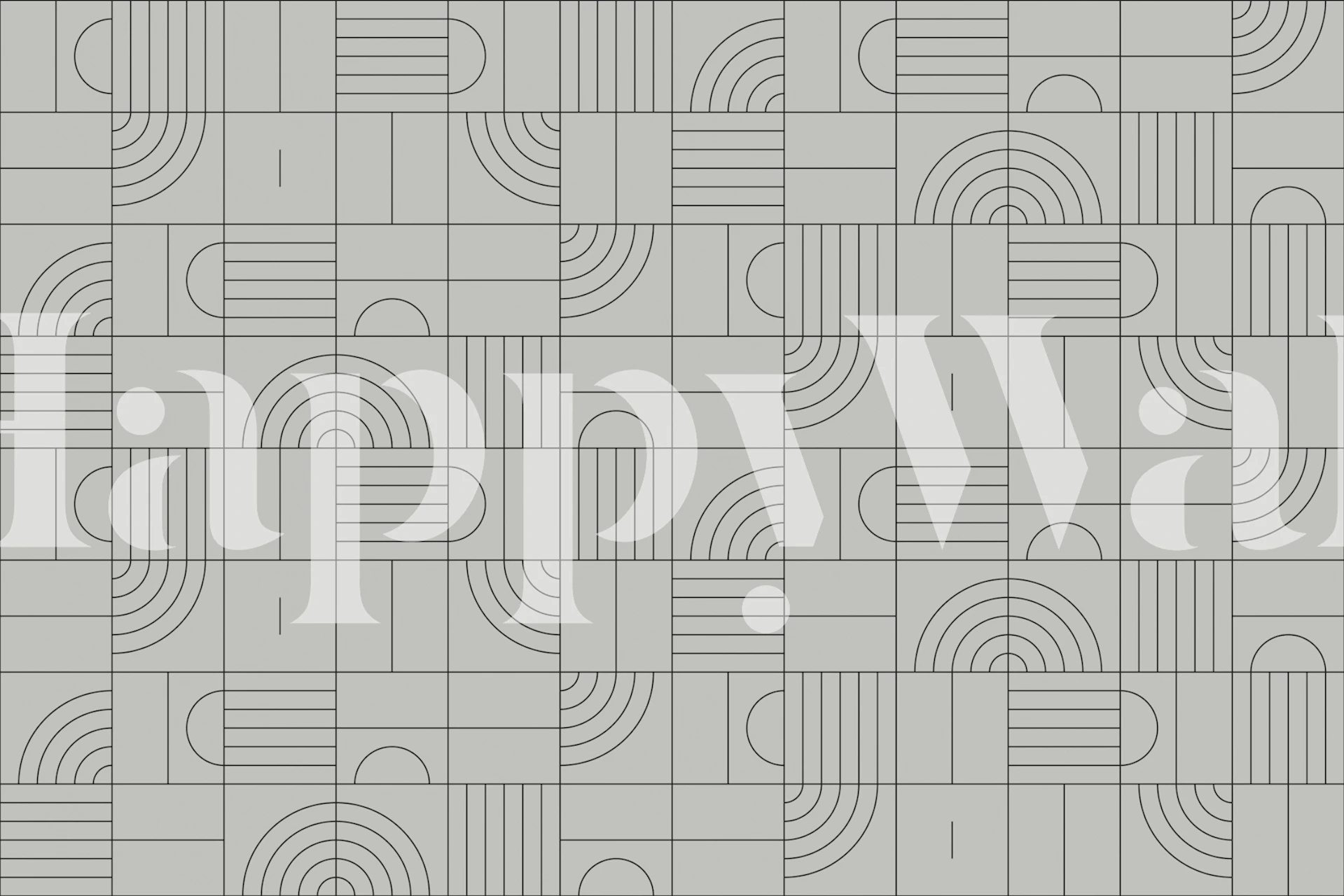 Geometric wallpaper pattern in a room