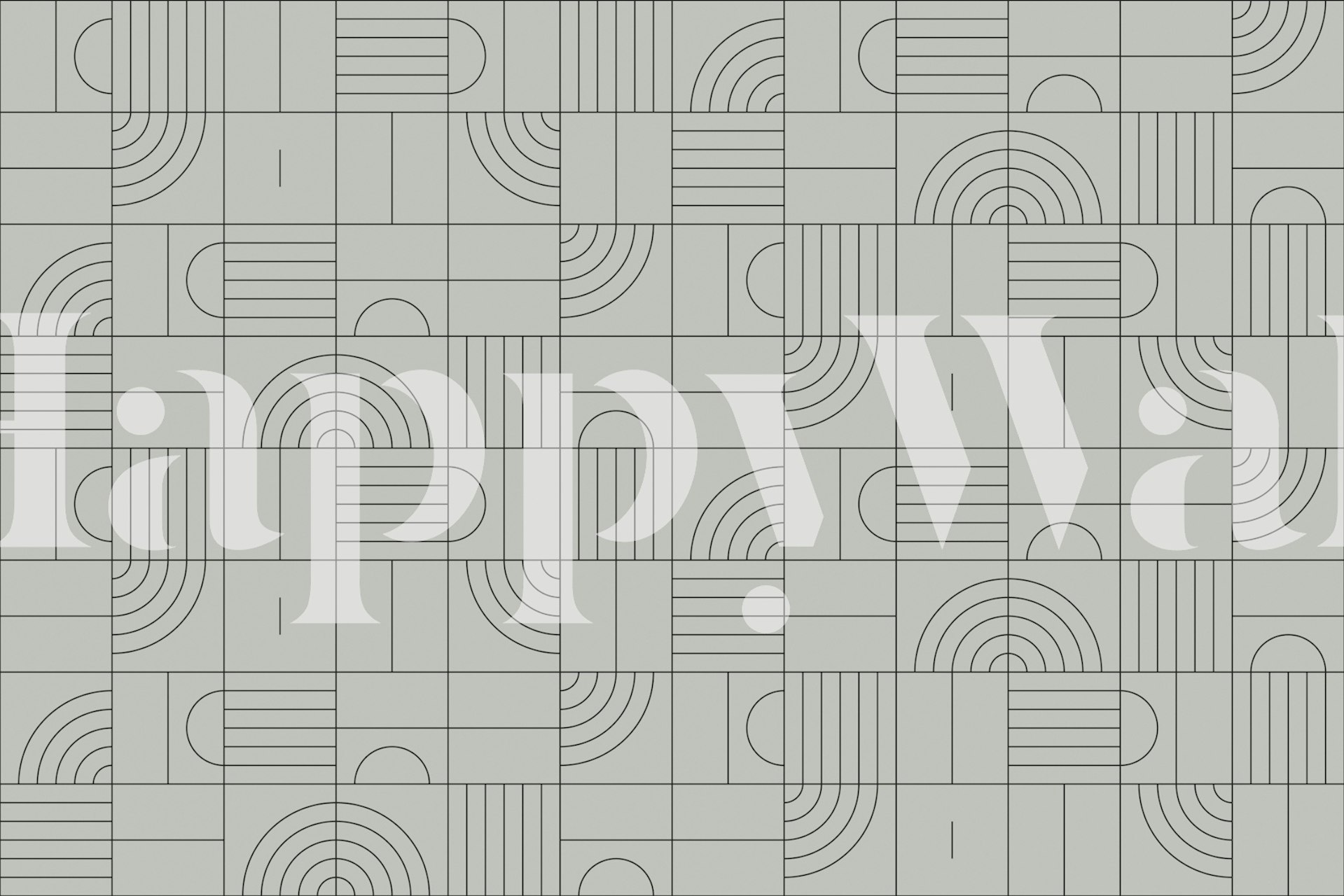 Geometric wallpaper pattern in a room