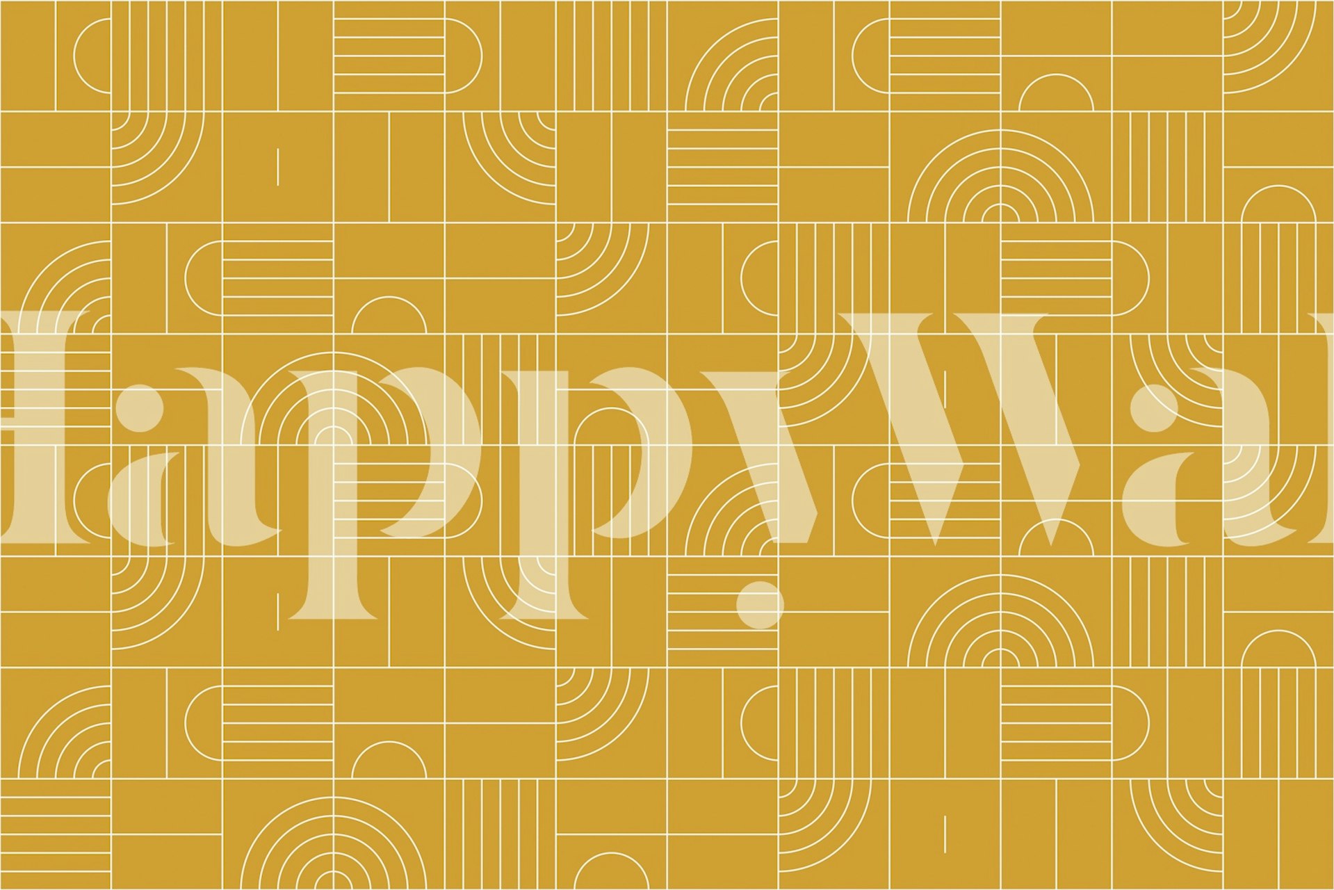 Tapeta geometryczna wyeksponowana w pokoju