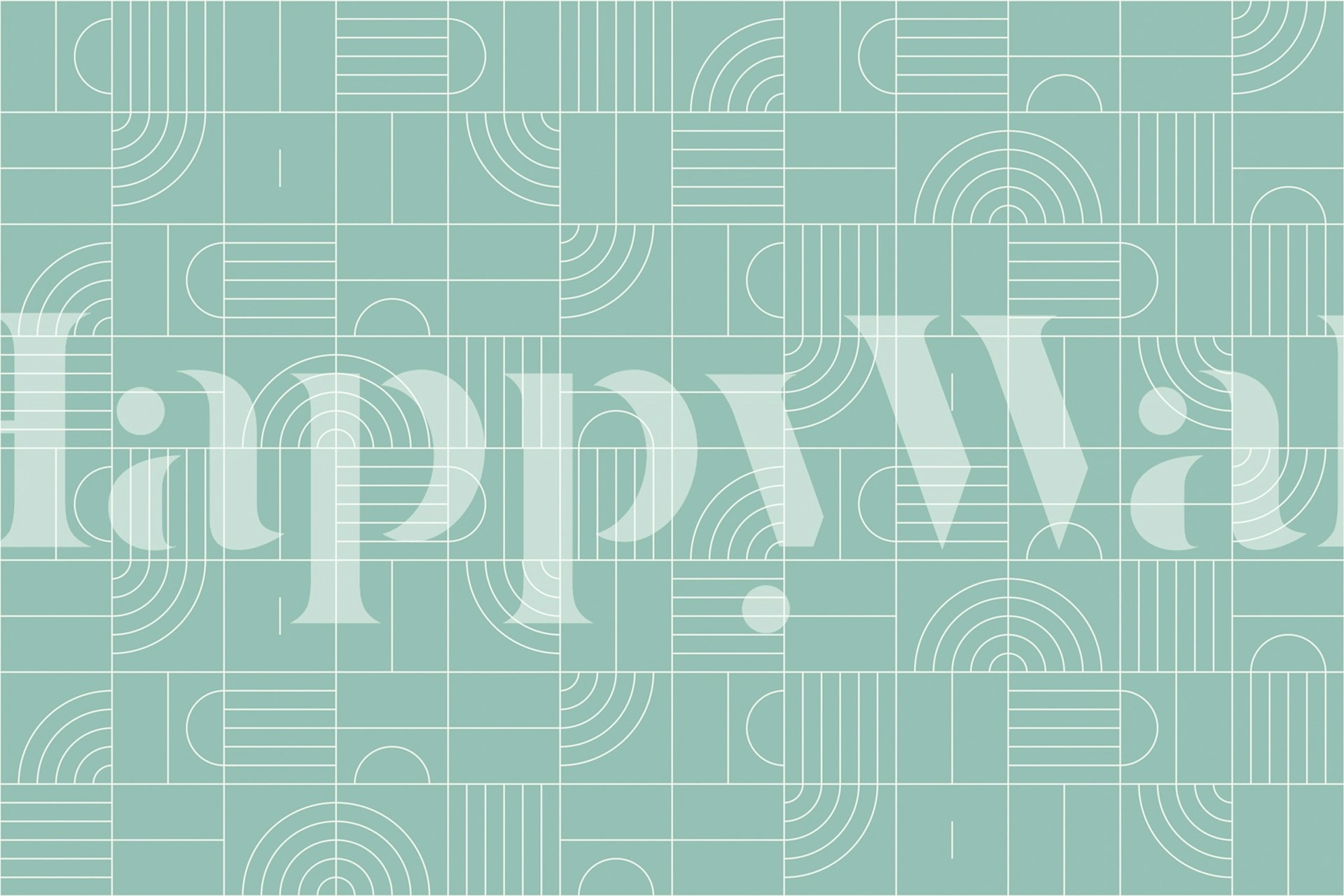 Geometric wallpaper design in a room