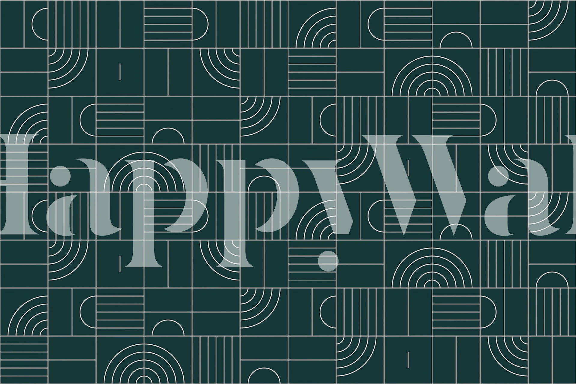 Geometric wallpaper pattern in a room