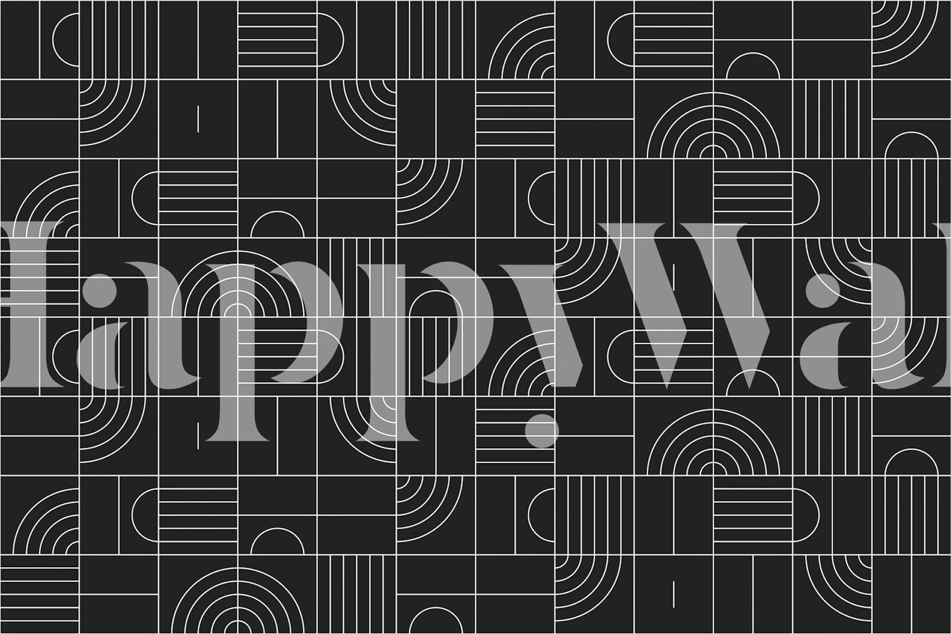 Geometrisk tapetdesign i et rum