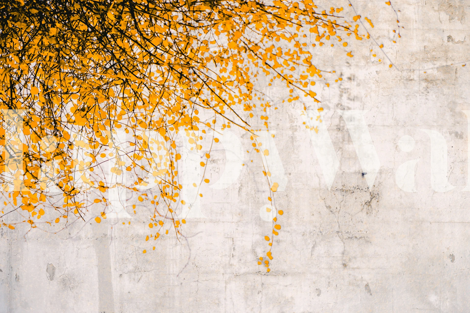 Yellow leaves and branches wallpaper design