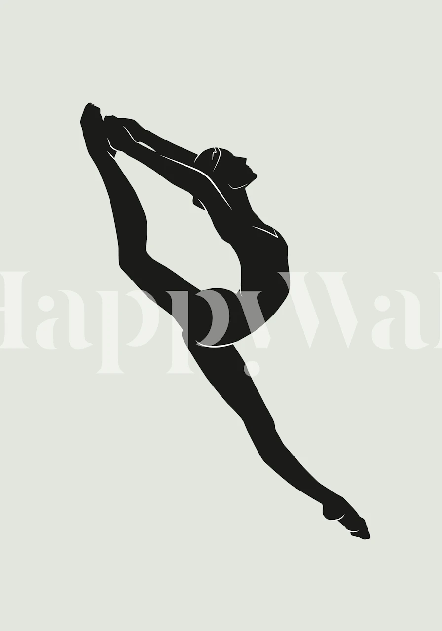 Design de papel de parede Black Ballerina em um quarto
