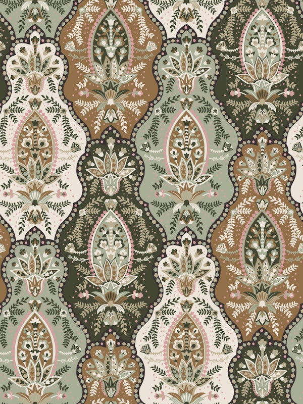 Country house paisley forest green