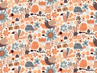 Playful Meadow Positivity Animals - Groovy carta da parati