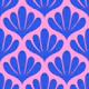 Simple Botanical Damask Blue on Pink