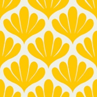 Simple Botanical Damask Yellow on Cream wallpaper