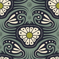 KF 0240 D - Vintage Retro Crab Floral tapet