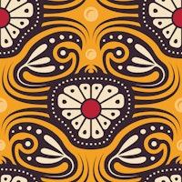 KF 0240 C - Vintage Retro Crab Floral tapet