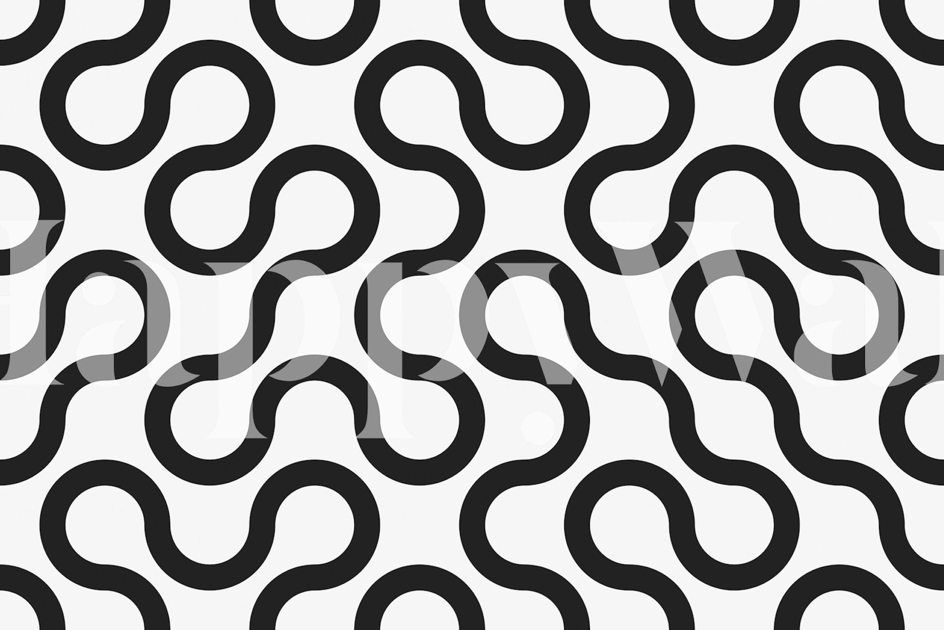 Geometric black and white wallpaper design