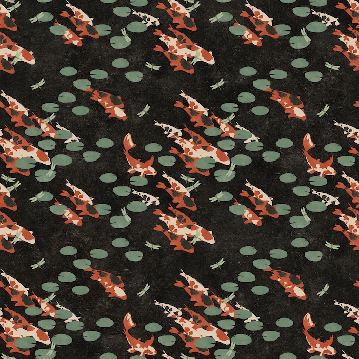 Japanese Koi Pond Pattern Wallpaper - Buy online at Happywall
