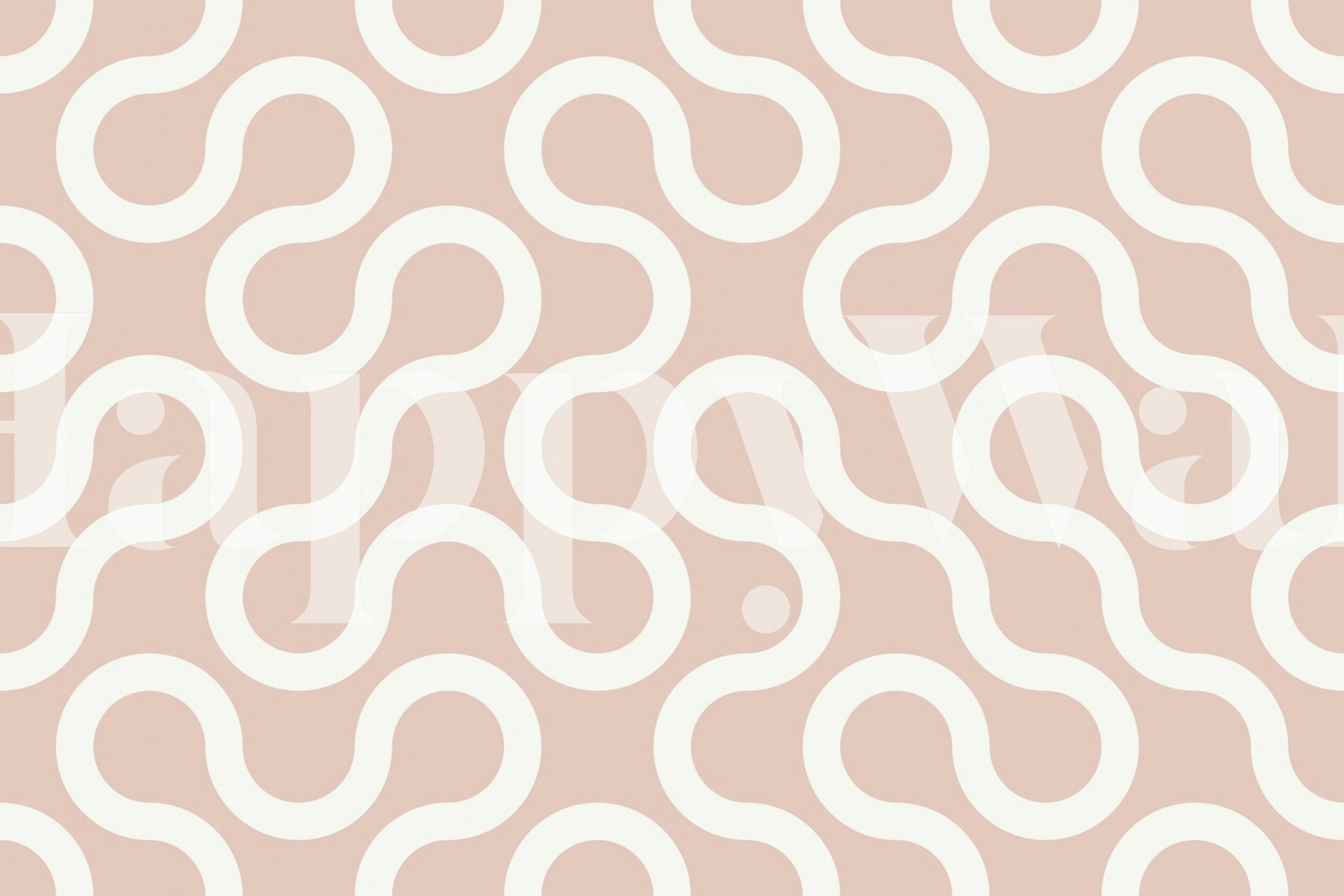 Geometric wallpaper design in a room