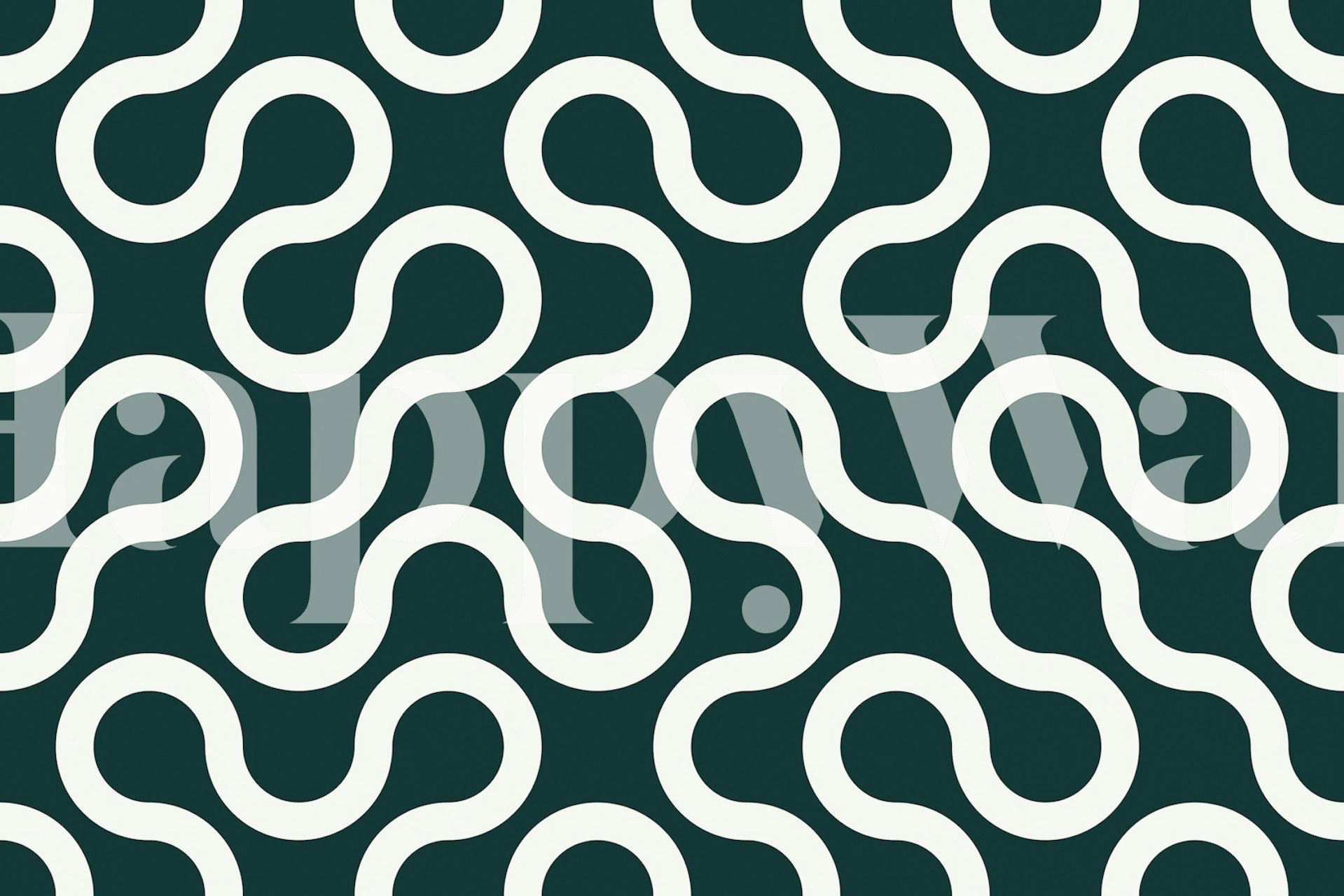 Teal and white geometric pattern wallpaper