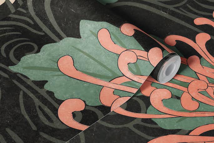 Exotic Japanese Floral Printwallpaper roll