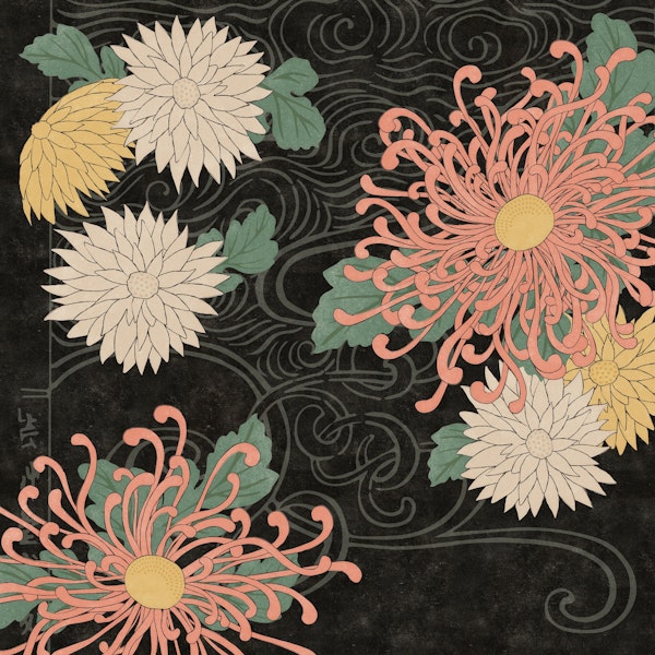 Exotic Japanese Floral Print