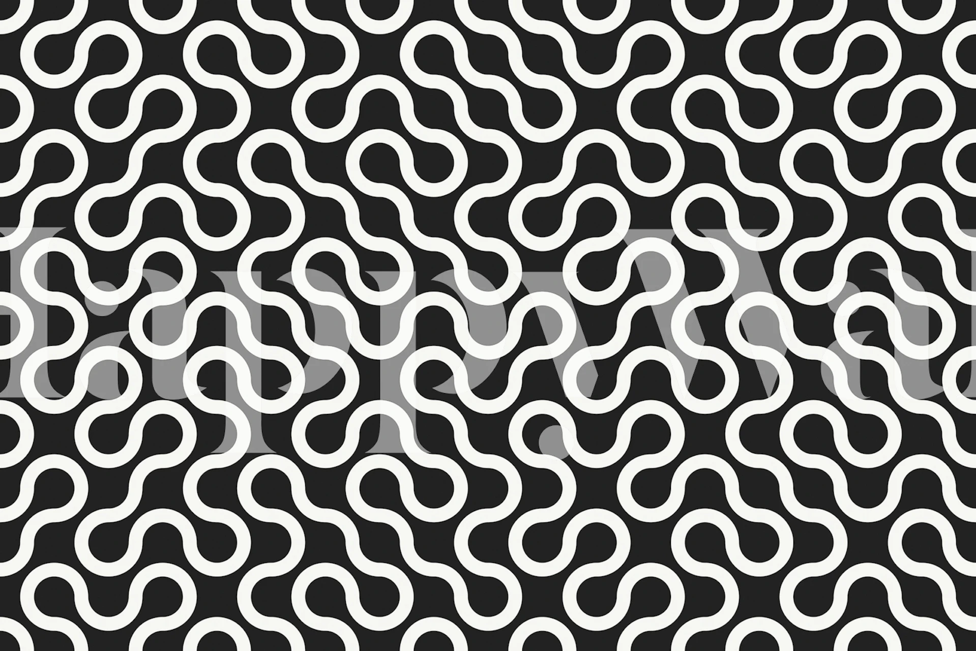 Geometric wallpaper design in a room