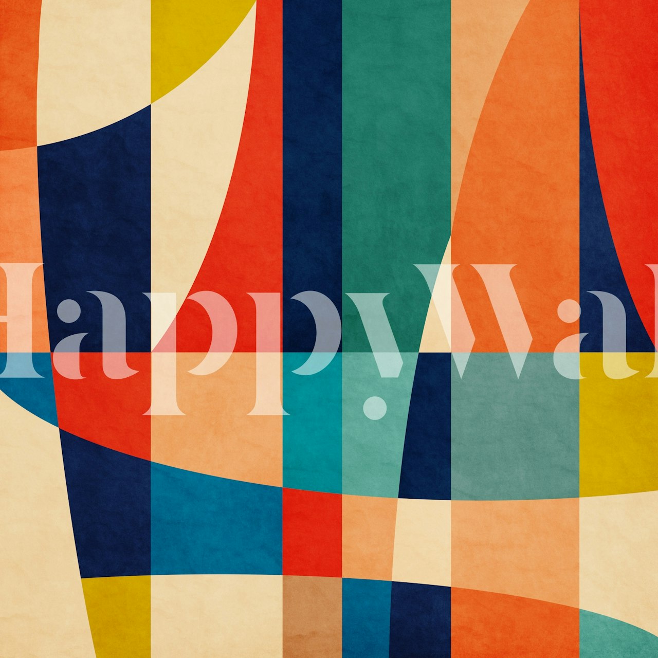 Bunte geometrische Muster Tapete in verschiedenen Farben