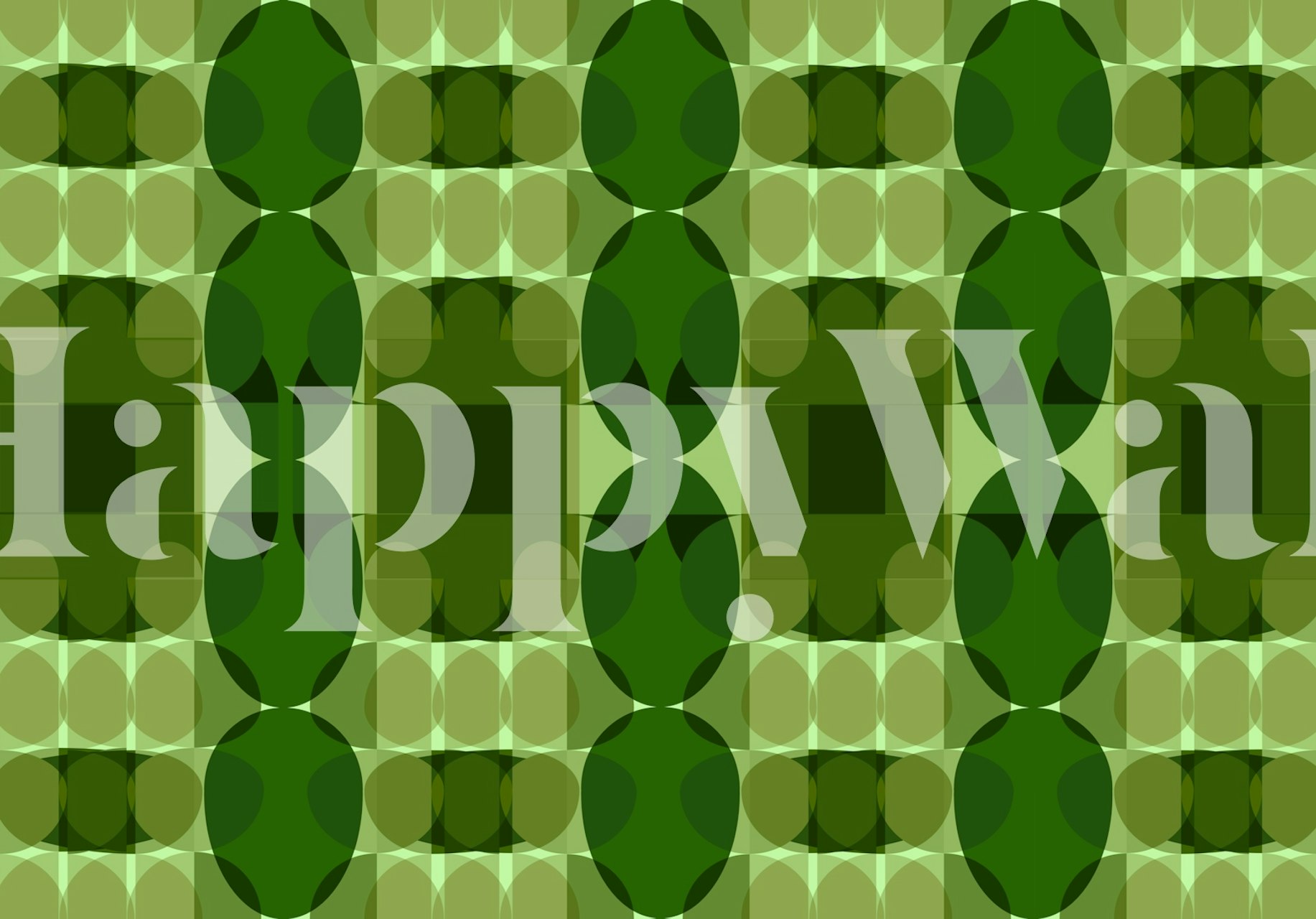 70s Green geometric wallpaper pattern
