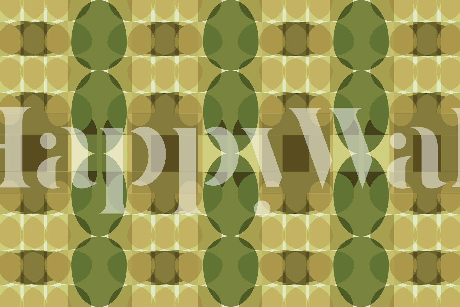 70s Green geometric wallpaper pattern