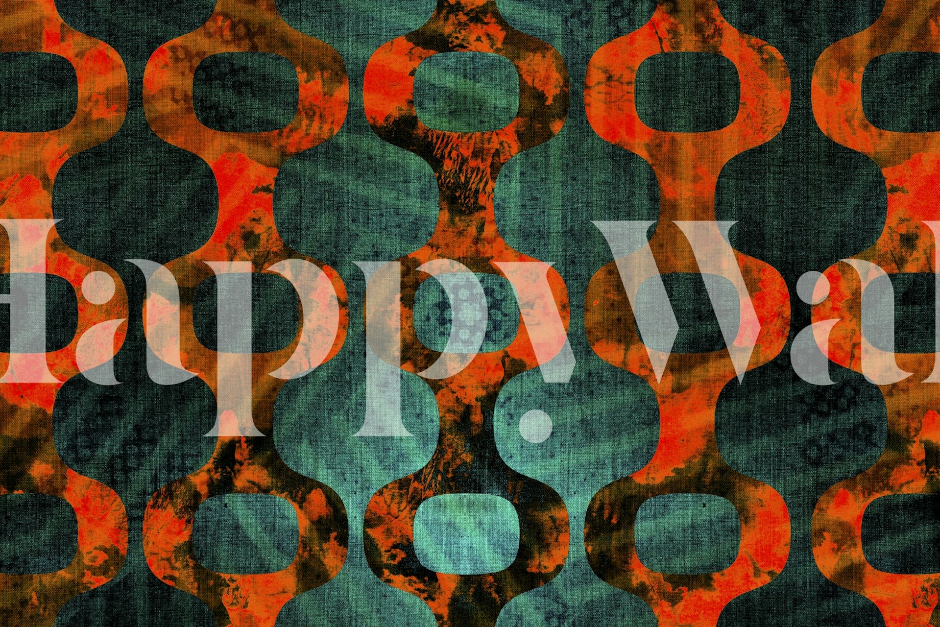 Papel de parede 70s Grunge em um quarto