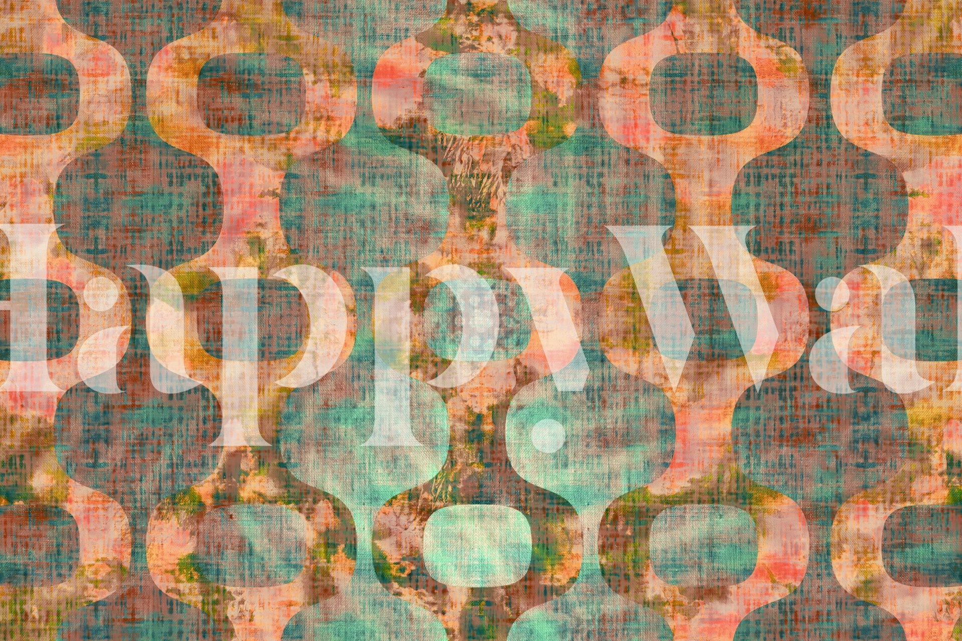 Papel de parede 70s Grunge em um quarto