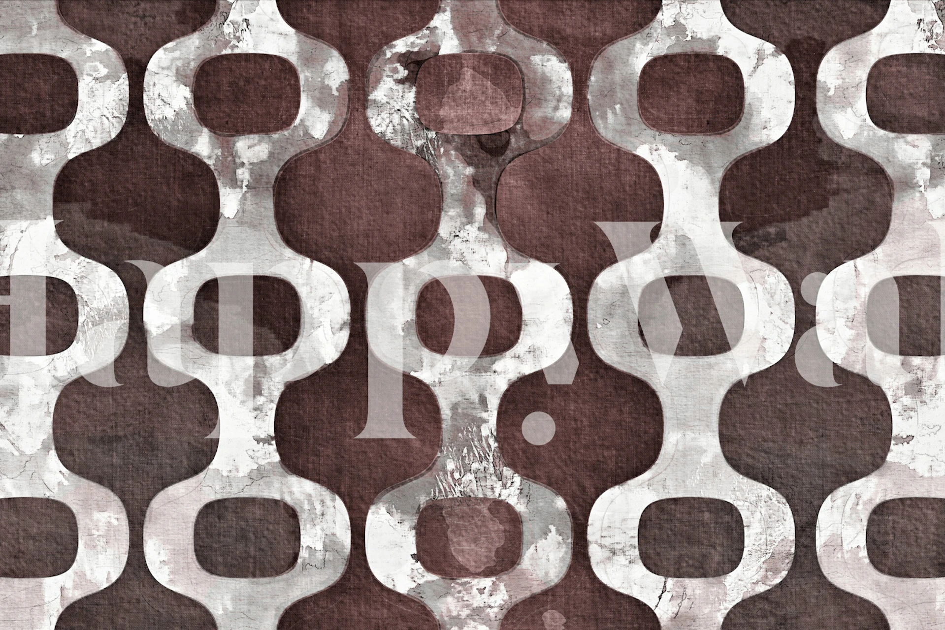 Geometric pattern in brown and white tones wallpaper