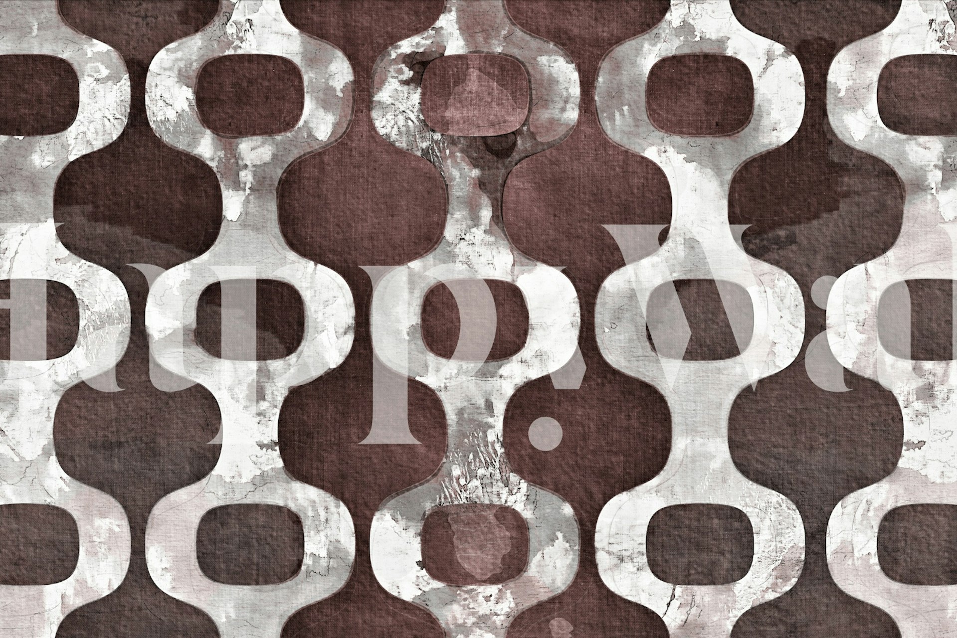 Geometric pattern in brown and white tones wallpaper