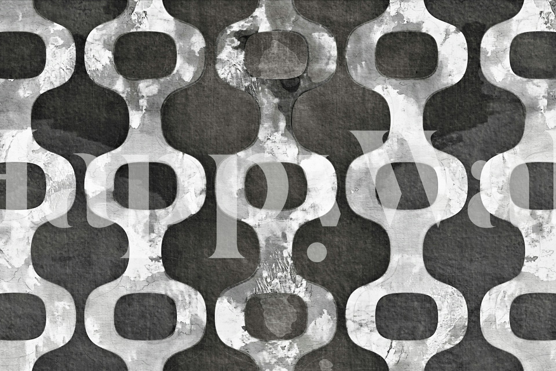 Black White Retro Dream padrão de papel de parede