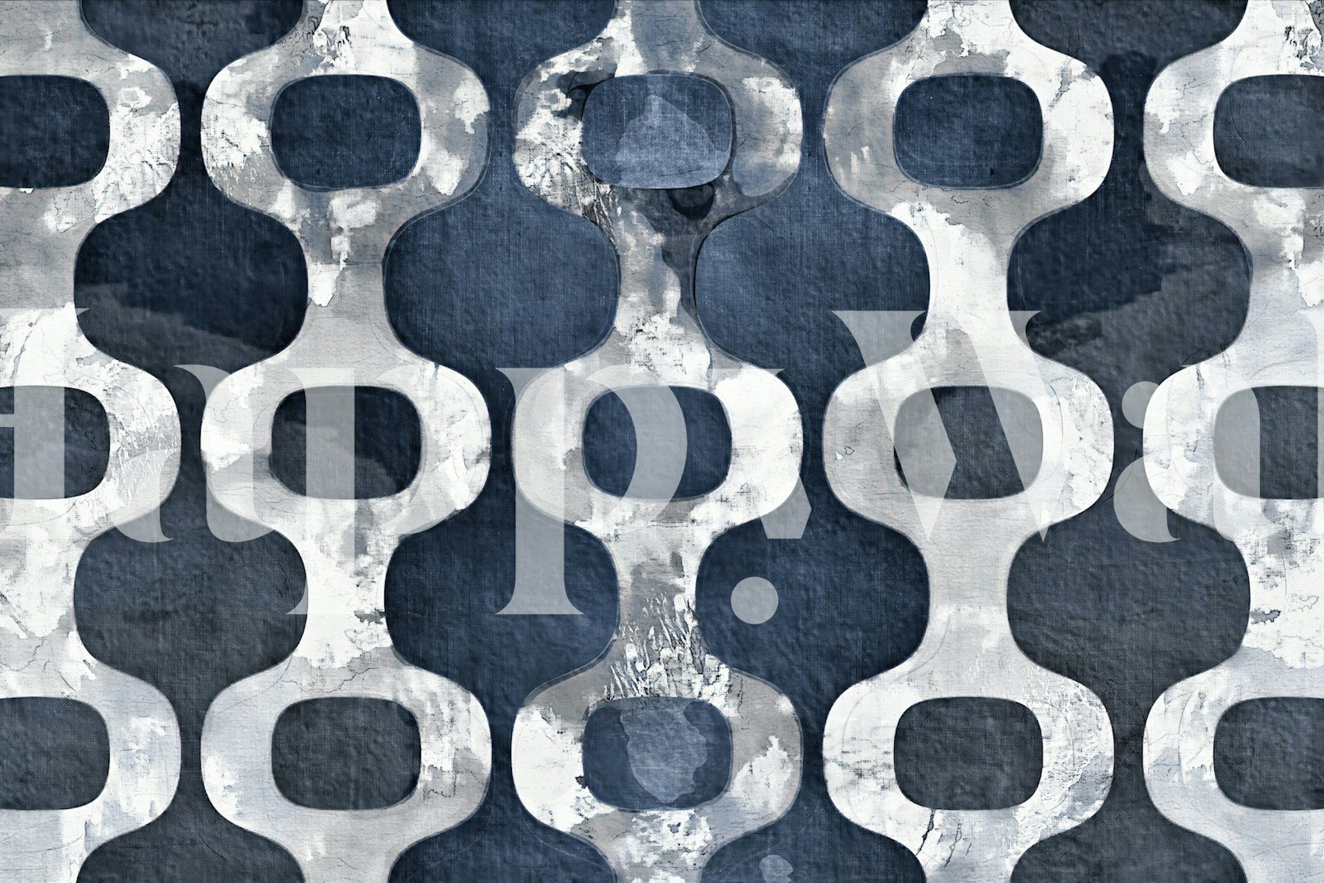 Elegantes indigo- und marineblaues ornamentales Wandmural-Design