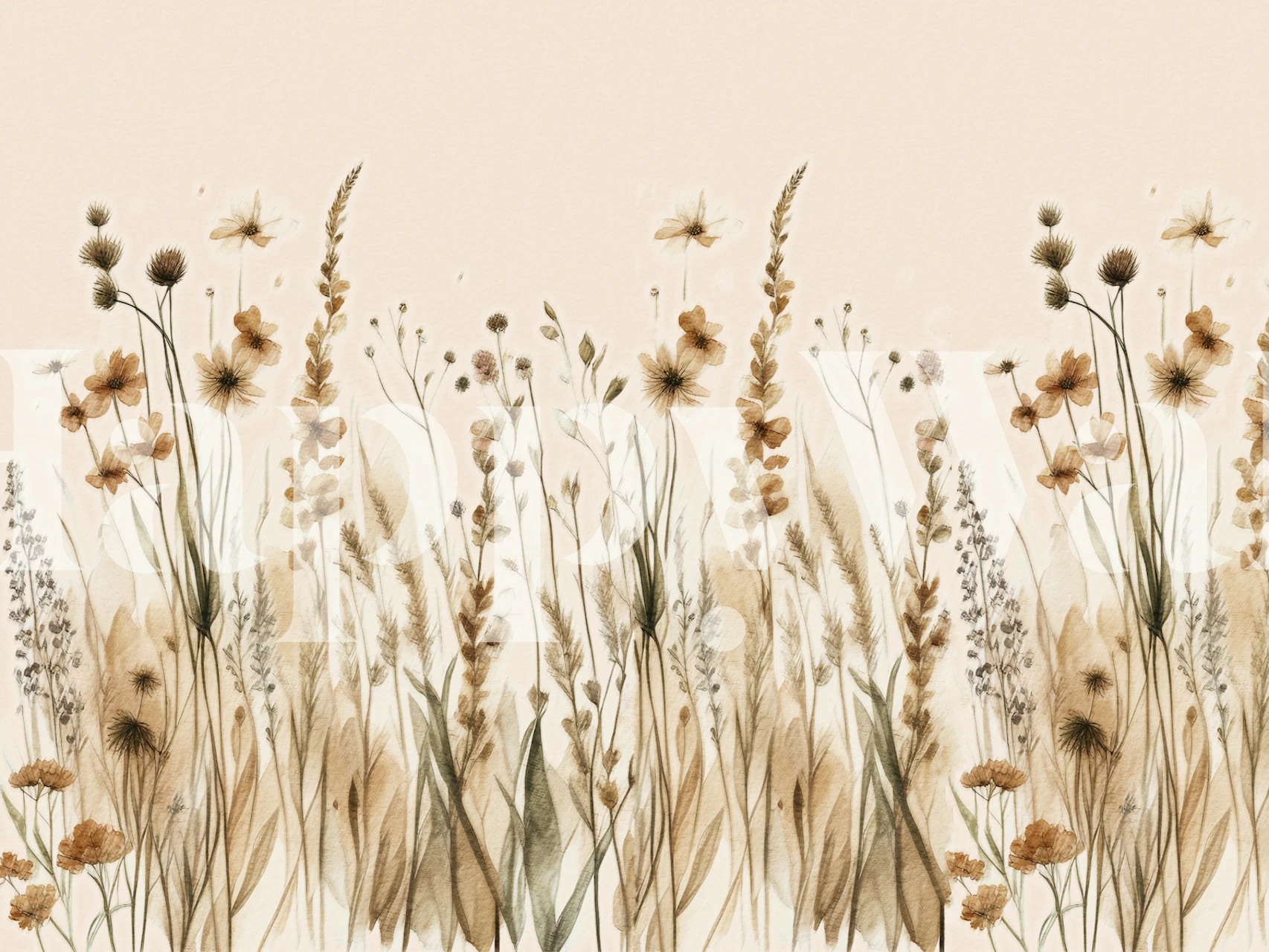 Papel pintado Large Wildflower Dream mostrado en una habitación