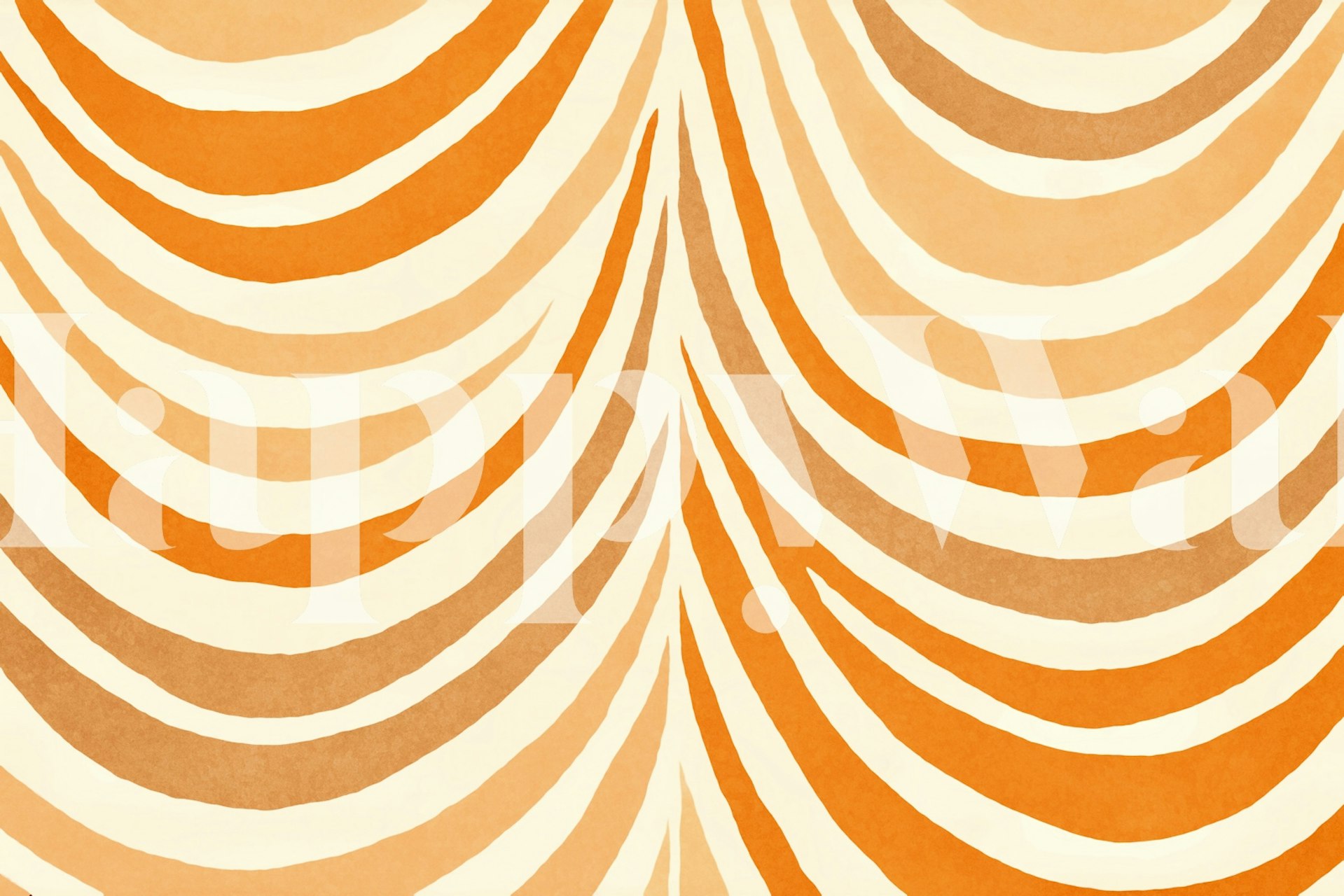 Boho bow shapes in warm tangerine orange wallpaper