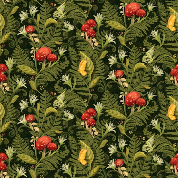 Ferns, Flora and Fluttering Wings