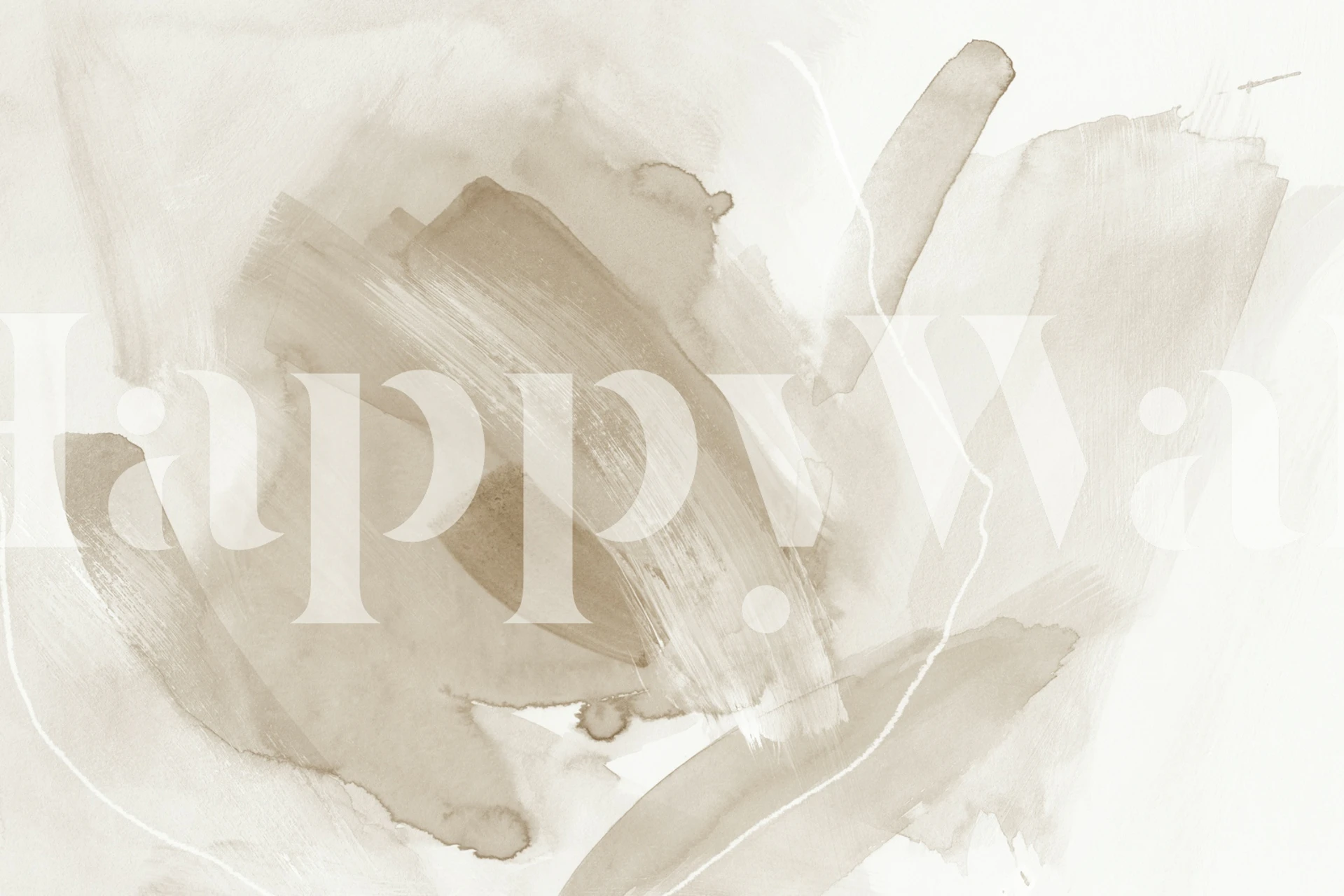 Warme beige Pinselstriche Tapete in einem Raum