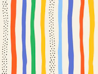 Rainbow Playful Wavy Stripes and Dots behang