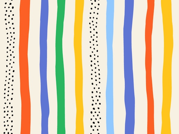 Rainbow Playful Wavy Stripes and Dots
