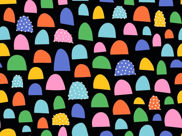 Rainbow Abstract Hills and Dots