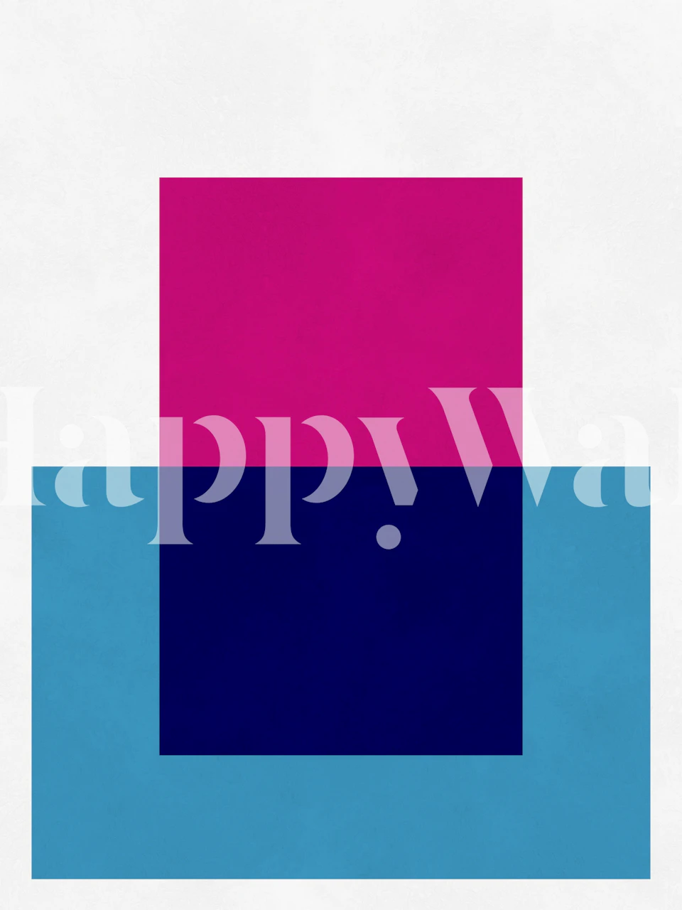 Eigentijdse geometrische vormen muurschildering met roze en blauwe rechthoeken