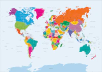 World Map in Fun Colours tapete