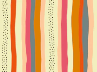 Bright Playful Wavy Stripes and Dots behang